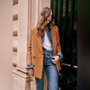 Like new Sezane wool James coat in Camel sz 36